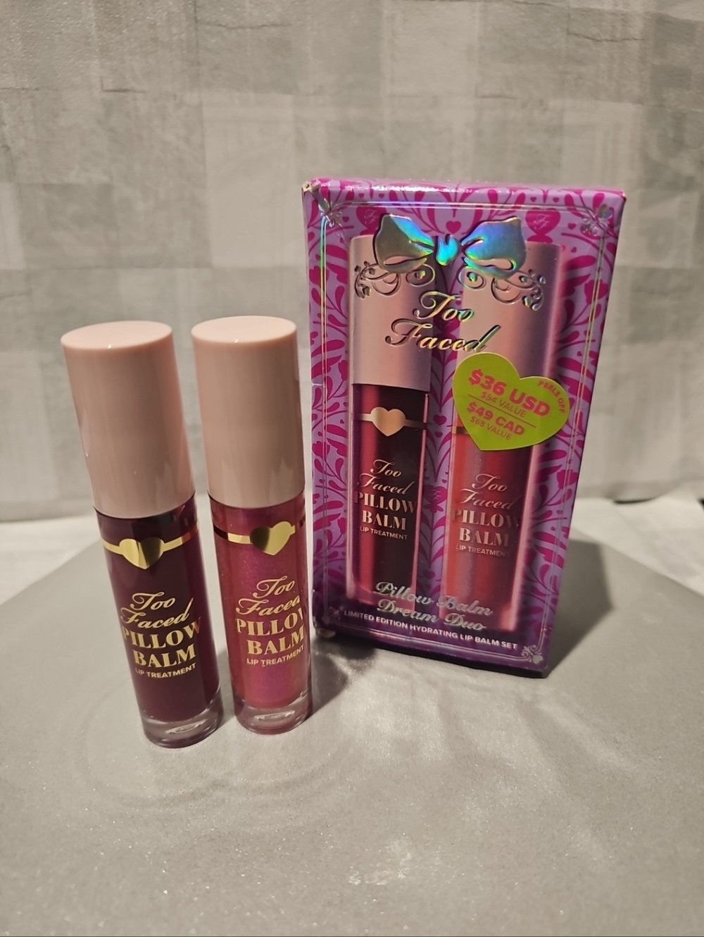 Too Faced Pillow Balm Dream Duo - Fairy Kiss & Berry KISS new in box
